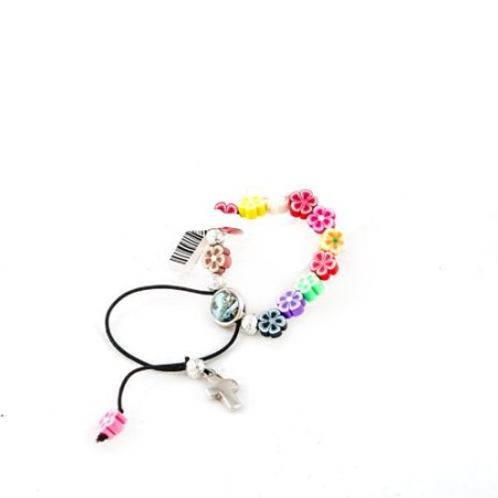 Armband met veelkleurige parels in de vorm van een bloem