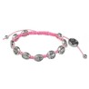 Bracelet médaille métal sur corde rose