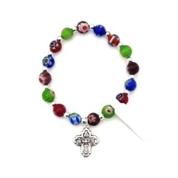 Murano glazen parelarmband op zilveren ketting 