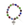 Bracelet perle verre MURANO sur chaine argentée 