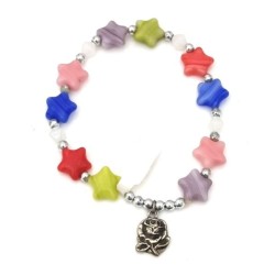 Bracelet élastique avec des étoiles multicolores