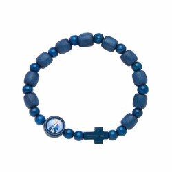 Bracelet élastique bleu avec médaille Carlo Acutis color