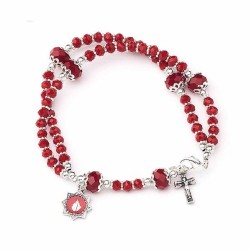 Armband Rosary Pearl Semi Crystal 4mm met rode sluiting