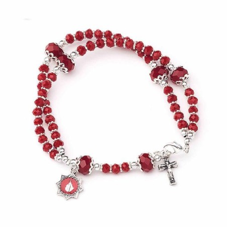 Armband Rosary Pearl Semi Crystal 4mm met rode sluiting