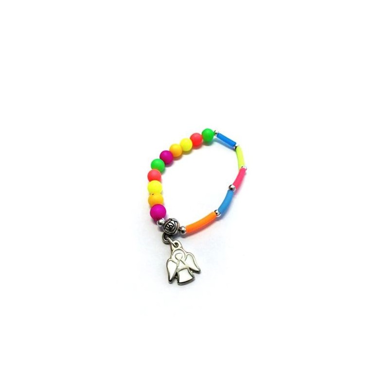 Bracelet élastique perle fluo