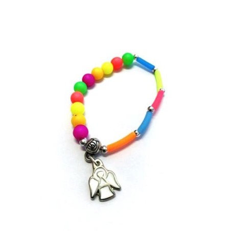 Bracelet élastique perle fluo