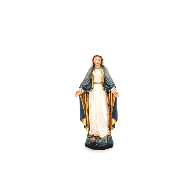 Statue de la Vierge Miraculeuse en bois. 20 cm