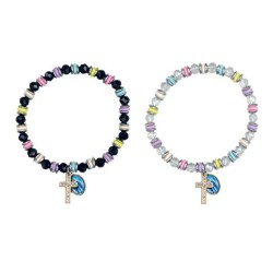 Glas en Cross Pearl Armband met strasson