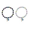 Bracelet perle en verre et croix avec strass