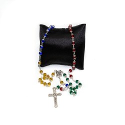 Chapelet du missionnaire en verre multicolore