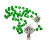 St. Patrick's rozenkrans in groen semi groen kristal. Kralen van 7 mm