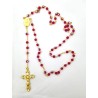 Crystal Pearl Rosary op gouden ketting - rood