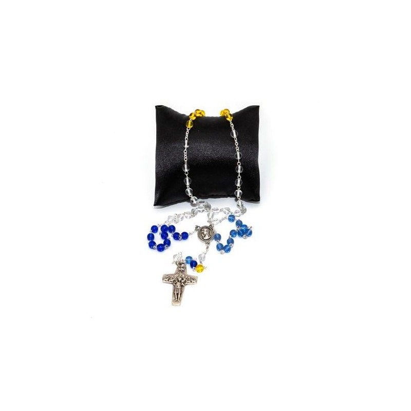 Chapelet du Bon Berger en verre multicolore