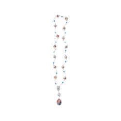 Ketting Rozenkrans Metalen Pearl Semi Crystal 7mm Gebed in Ste Brigitte