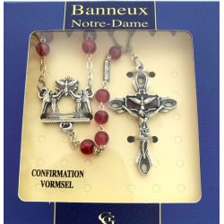 Chapelet de confirmation en cristal de Bohême. perles de 6 mm