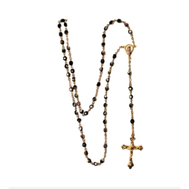 Glazen rozenkrans op gouden ketting - Scarab
