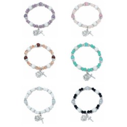 Bracelet élastique perles cristal assortiment couleur