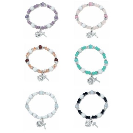 Bracelet élastique perles cristal assortiment couleur