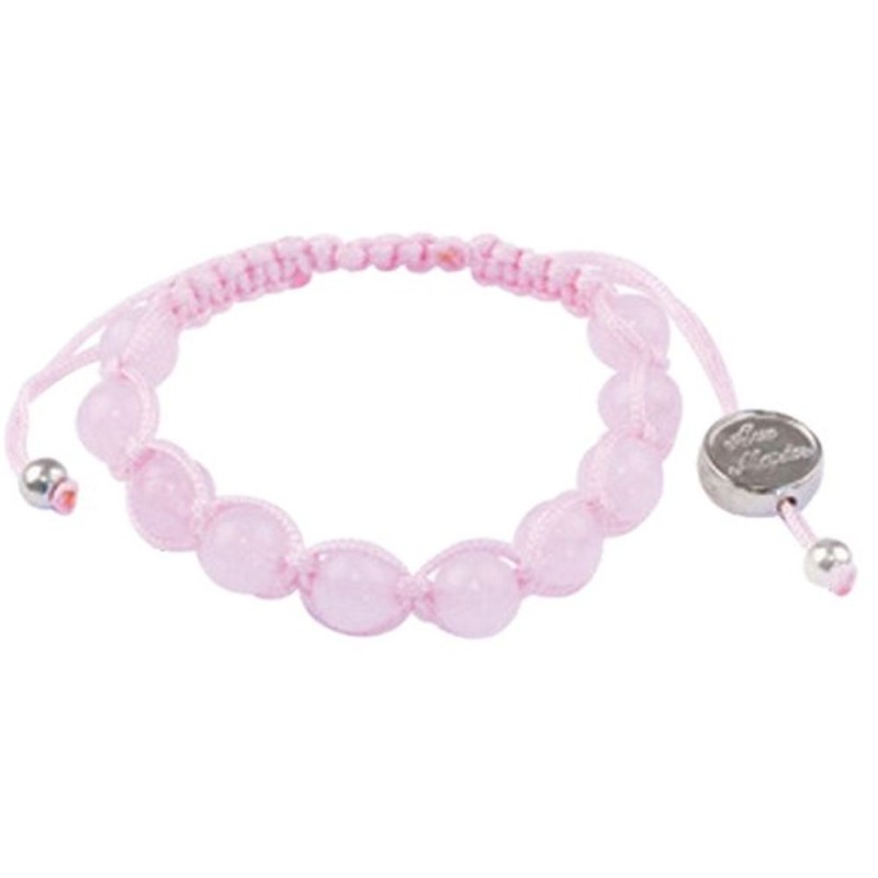 Pink Quartz Pearl armband op touw
