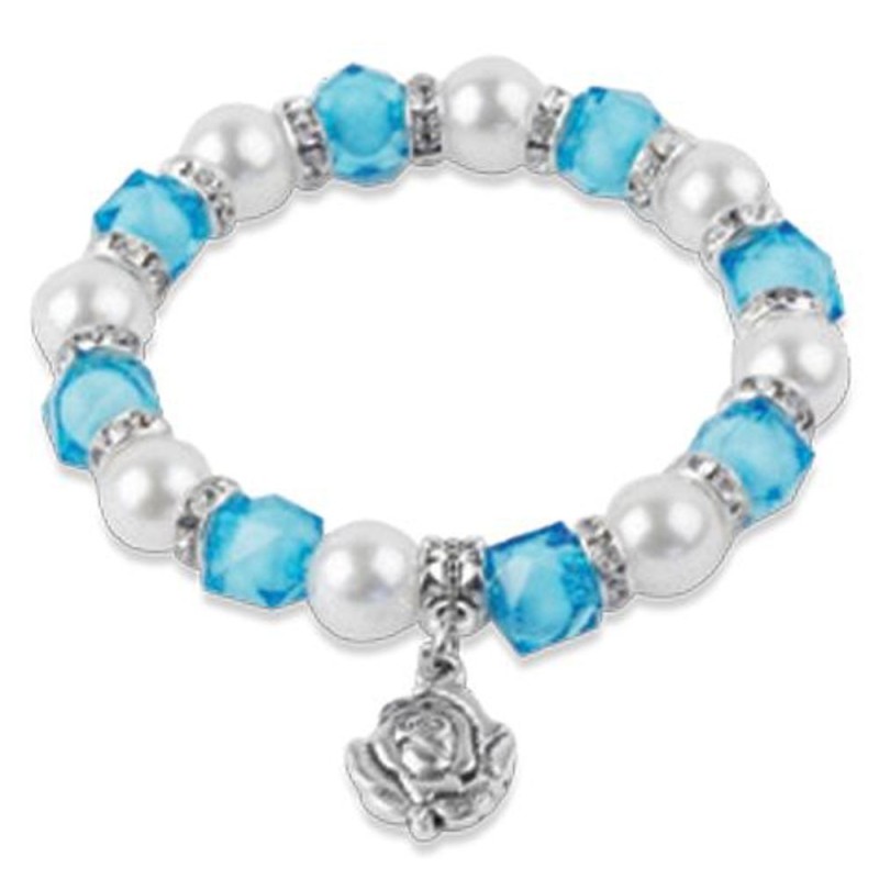 Bracelet élastique perles bleue 