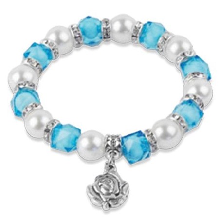 Bracelet élastique perles bleue 
