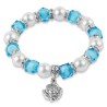 Elastische armband blauwe kralen 