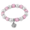 Roze parel elastische armband