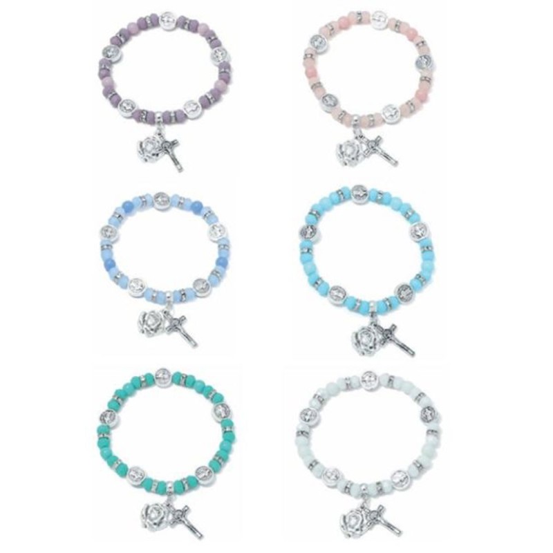 Bracelet S. benoit élastique perles cristal div couleur