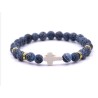 Bracelet élastique 8mm pierre minérale - AGATE BLEUE 