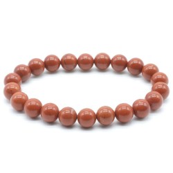 Bracelet élastique Perles en Pierres Jaspe rouge 8mm