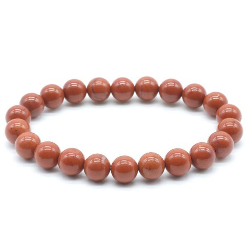 Elastische armband stenen kralen rode jaspis 8mm