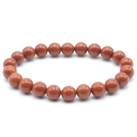 Elastische armband stenen kralen rode jaspis 8mm