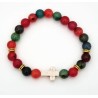 Elastische armband 8mm mineraal Pierre - Agaat en toermalijn