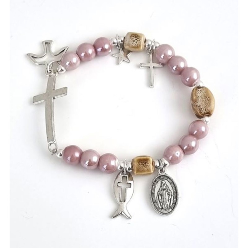 8mm keramische elastische armband + wonderbaarlijke 15mm-medaille
