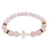 Bracelet élastique 8mm pierre minérale - Quartz rose