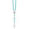Rozenkrans kralen blauw glas 6 mm