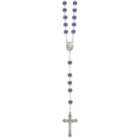 Chapelet perles cristal 8mm Bleu