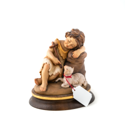 Statue de Saint Jean Baptiste enfant en bois. 13 cm