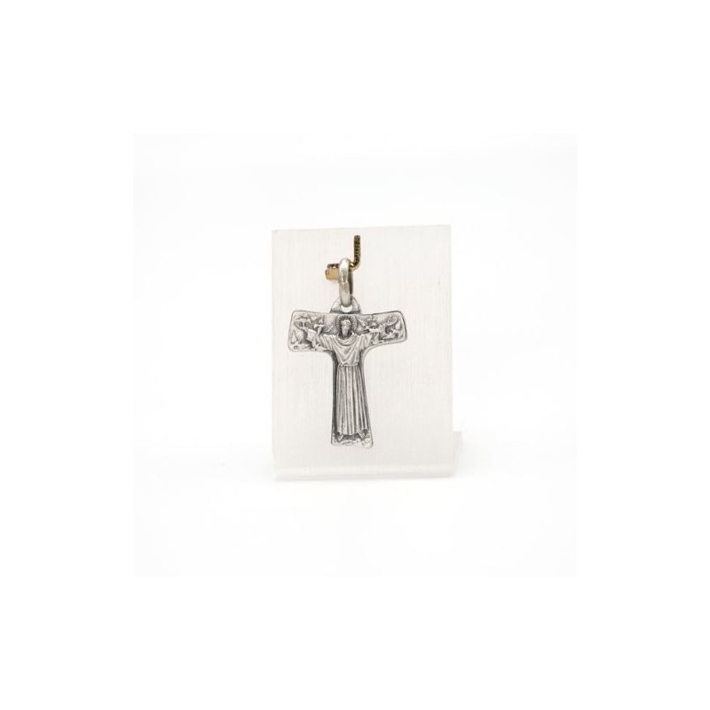 Kruis hanger Tau de Sint-Francis in zilver