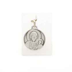 Onze Lieve Vrouw van Czestochowa medaille in zilver. 18 mm