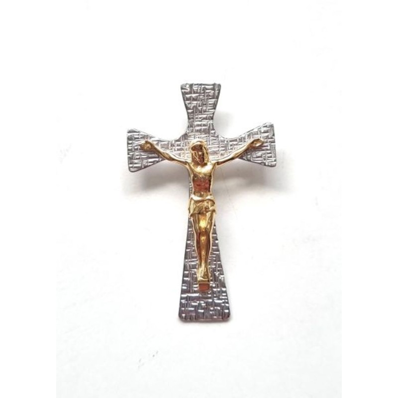 Pendentif crucifix bicolor en argent S925