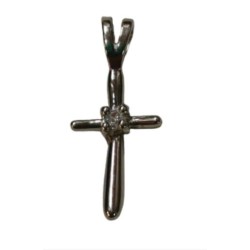 Pendentif croix 17x9mm Argent S925 avec Oxyde de zirconium