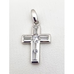 Kruishanger met zirkoon zilver RH S925 1.30gr