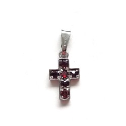pendentif croix en argent avec strass cristal