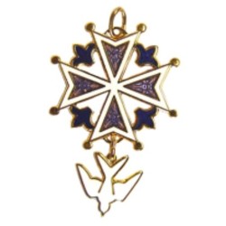 Huguenote Cross Pendant Email 10mm
