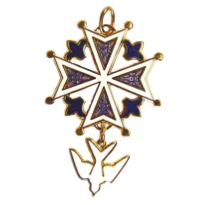 Huguenote Cross Pendant Email 10mm