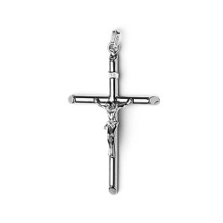 Pendentif Crucifix tube 4.2cm Argent RH