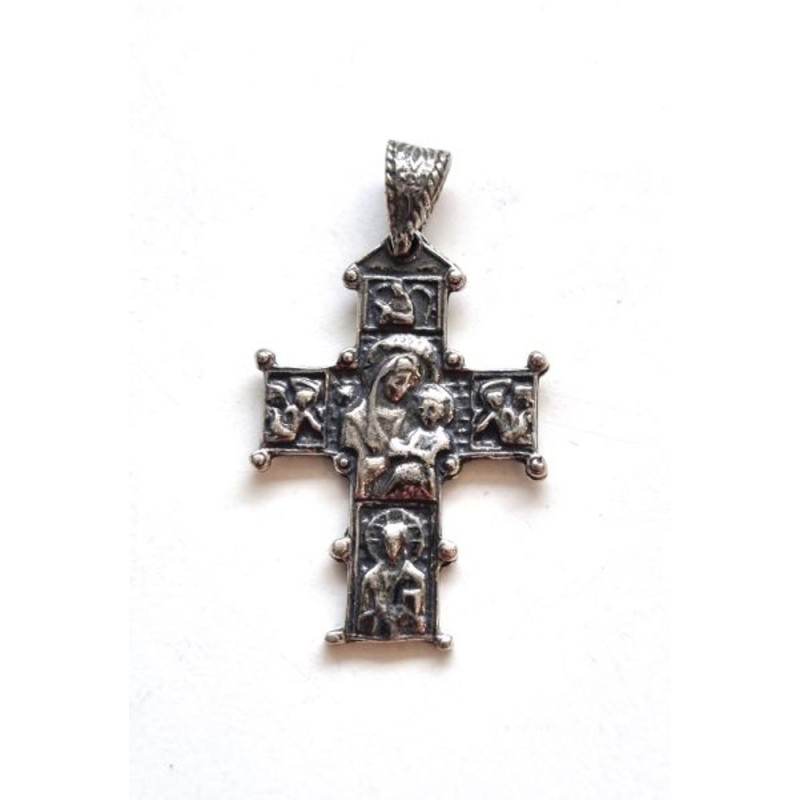 Byzantijnse kruishanger in zilver. 30 mm