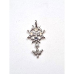 Pendentif croix Huguenote 18mm Argent S925