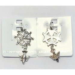 Cross Hanger Huguenote 20mm Rhodium Silver